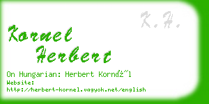 kornel herbert business card